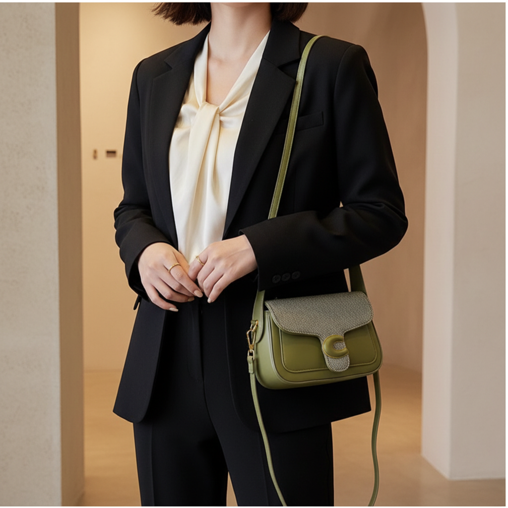 Bolsa feminina crossbody de cor sólida elegante ombro 2 alças