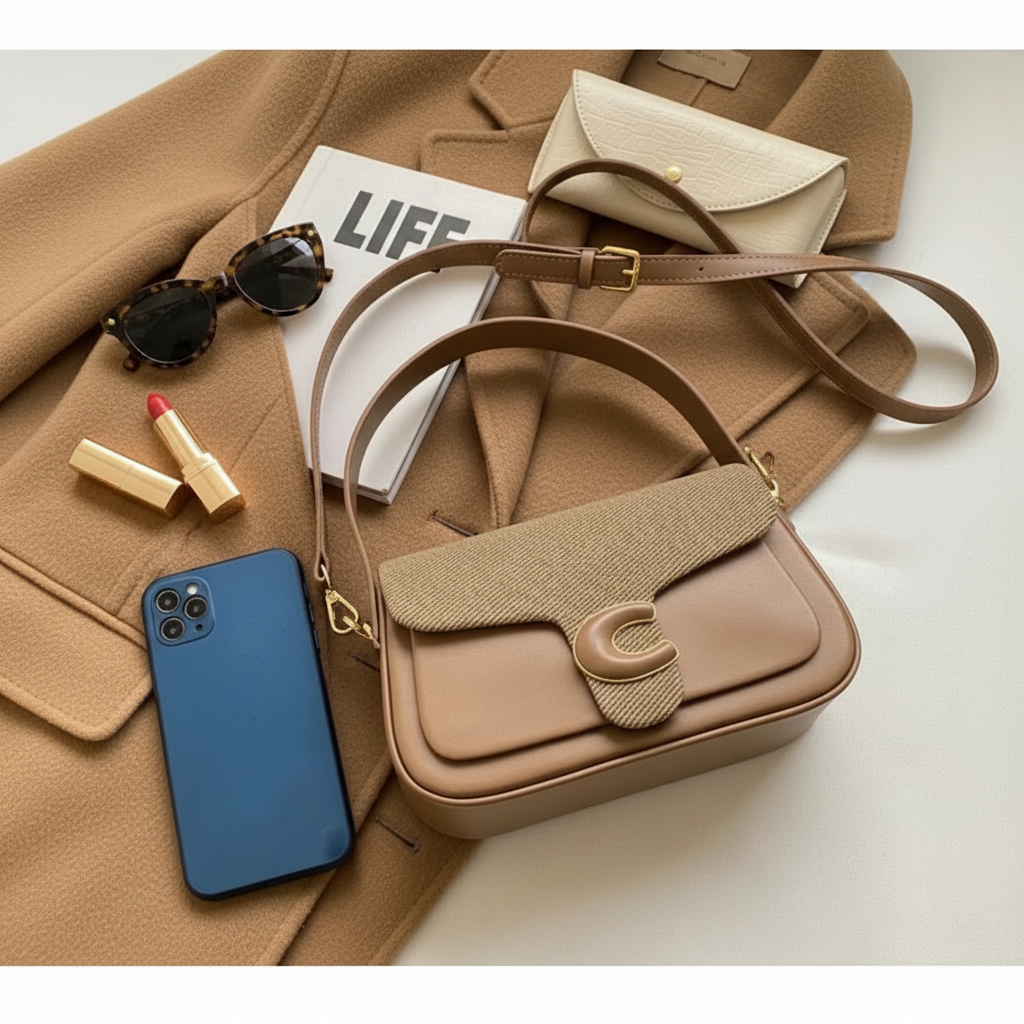 Bolsa feminina crossbody de cor sólida elegante ombro 2 alças