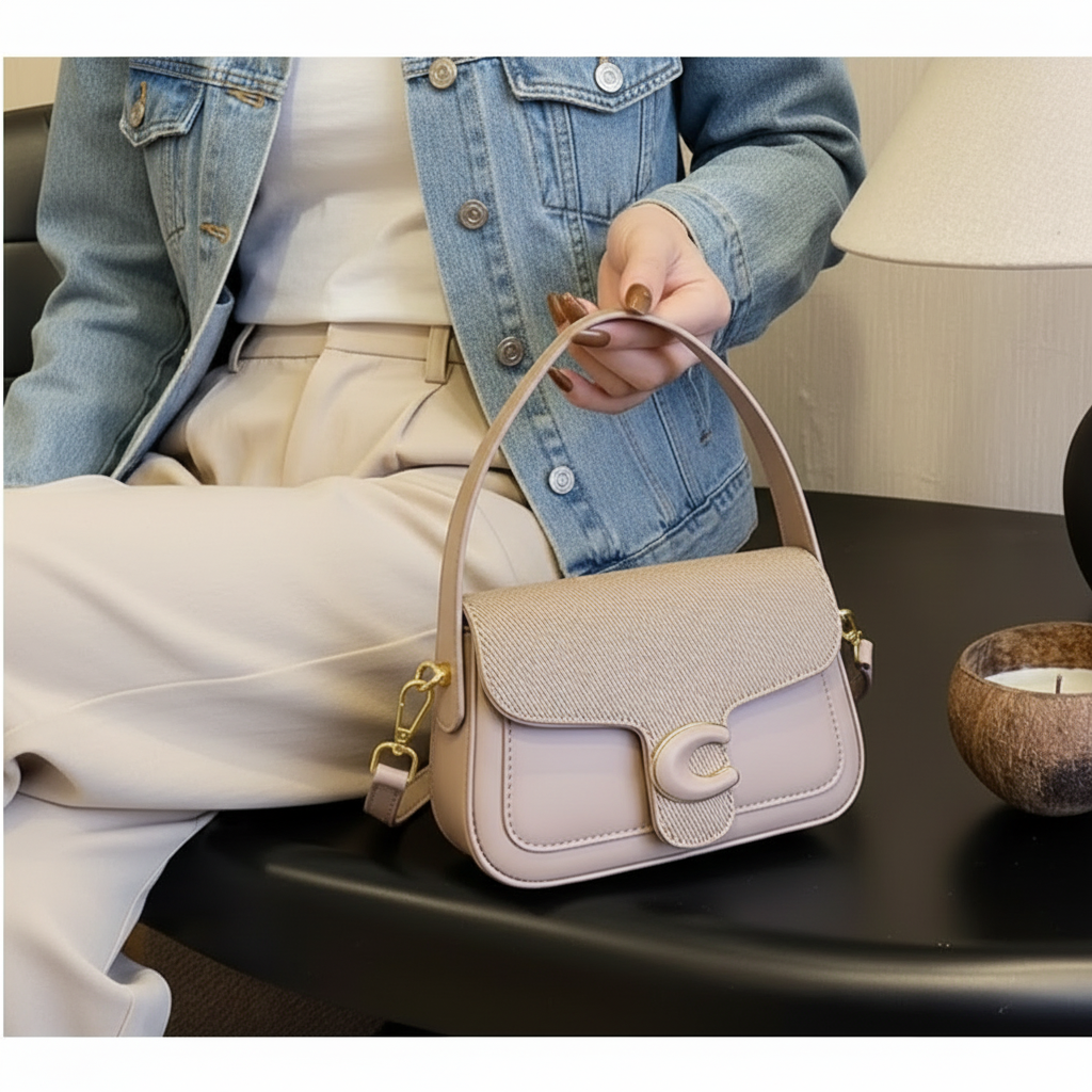 Bolsa feminina crossbody de cor sólida elegante ombro 2 alças
