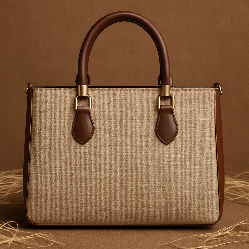 Bolsa Feminina Lorena Vitória Palha Chic Alça Dupla (Mão + Transversal)