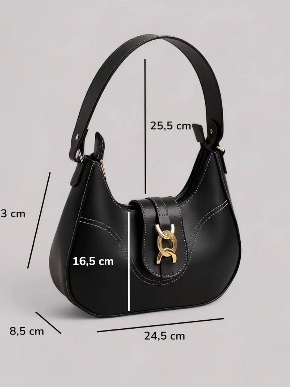 Bolsa Feminina Lunna Luxo Com Metais Dourado Elegante Moderna De Ombro