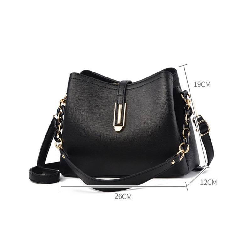 Senhoras 2 em 1 alça de ombro dupla média Crossbody Bolsa