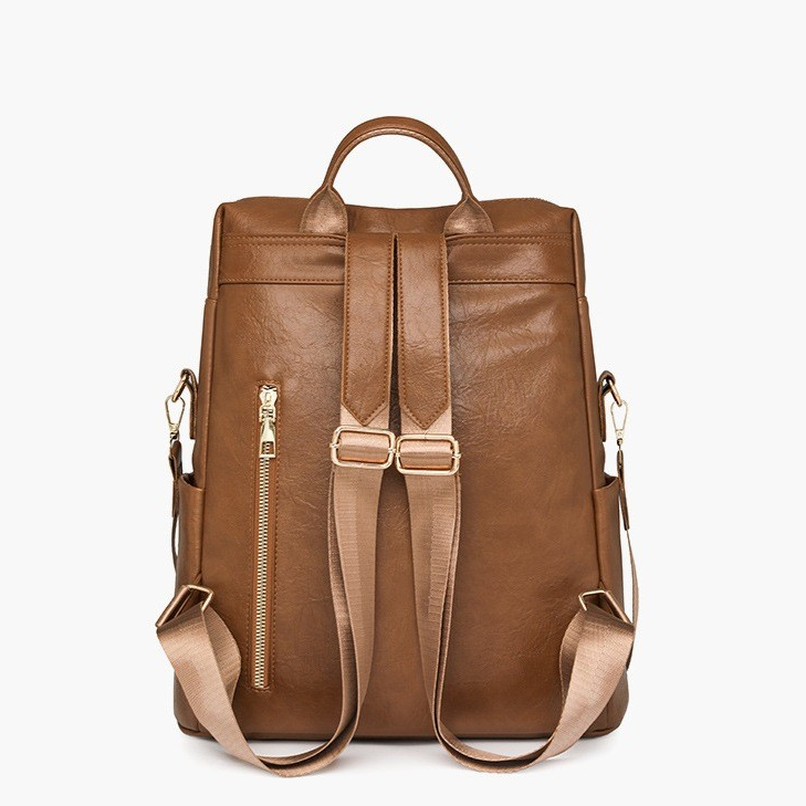 nova mochila feminina em PU, estilo retrô europeu e americano, versátil