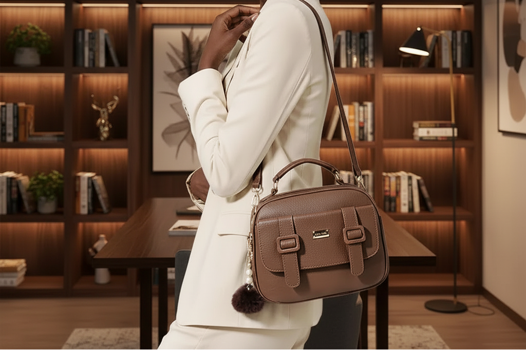 JAMI JAMI Bolsa Feminina com Alça Lateral Transversal Faixa de Mão de Couro B736