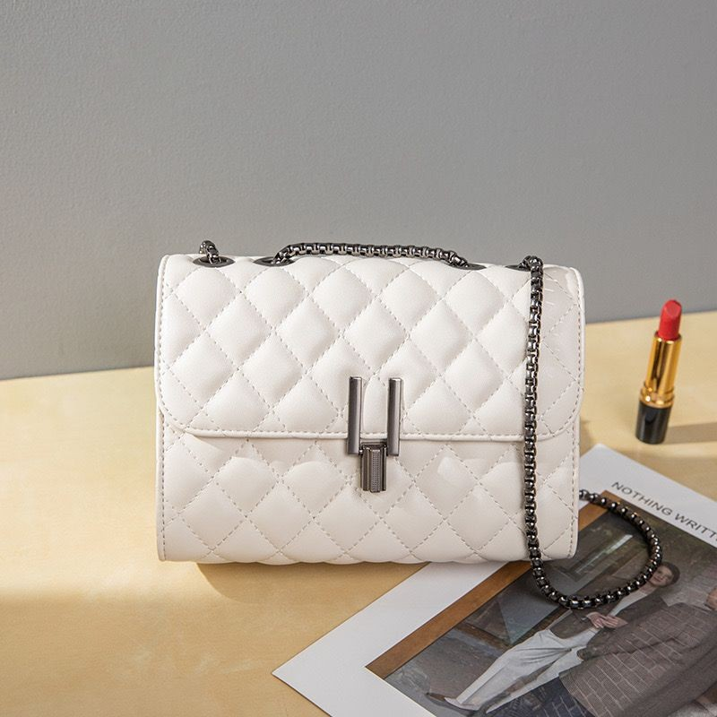 Bolsa de ombro elegante e versátil para mulheres com elegante bordado de corrente de diamante