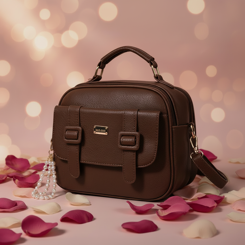 JAMI JAMI Bolsa Feminina com Alça Lateral Transversal Faixa de Mão de Couro B736